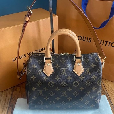 Louis Vuitton Brown Monogram Speedy Bandouliere 25