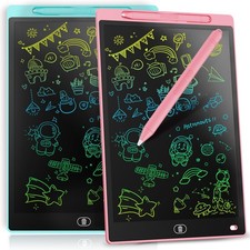  2 Pack Genialba LCD Writing Tablet 8.5-Inch Colorful 8.5-inch, Pink Blue