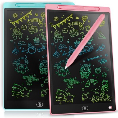 [2 Pack] Genialba LCD Writing Tablet 8.5-Inch Colorful 8.5-inch, Pink&Blue 