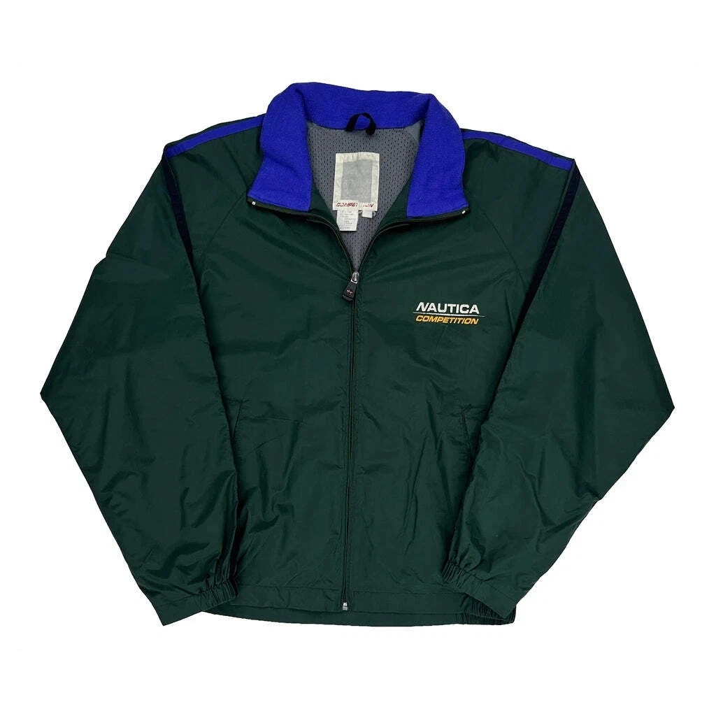 Competition Nautica Spellout Windbreaker - Medium Green Nylon