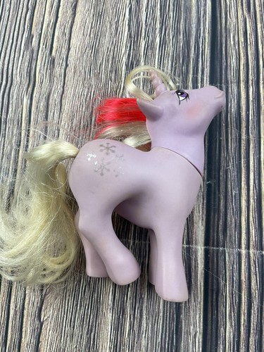 Vintage 1984 My Little Pony G1 Powder Unicorn Purple Glitter Snowflakes - Picture 2 of 8
