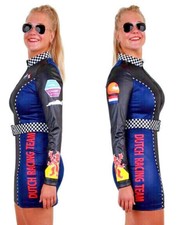 ★ Formel Auto Rennfahrer Race Racer Fahrer Damen Kostüm 34-48 Champion Dutch