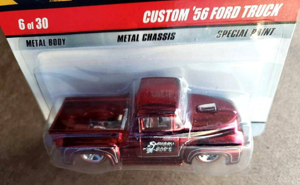 2009 Hot Wheels CUSTOM '56 FORD TRUCK Classics Series 5 6/30 RED 1:64 RL 5-SP - Image 4 of 4