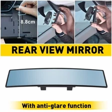 Blue Interior Rear View Mirror 300mm Anti-glare Car Panoramic Convex Wide Angle