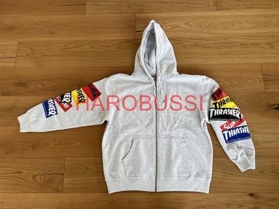 Original Supreme Thrasher Multi Logo Zip Up Hooded Sweatshirt NYC FW21 Gr: L NEW