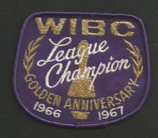 WIBC LEAGUE CHAMPION GOLDEN ANNIVERSAY 1966-1967 VINTAGE PATCH 3 1/2 "