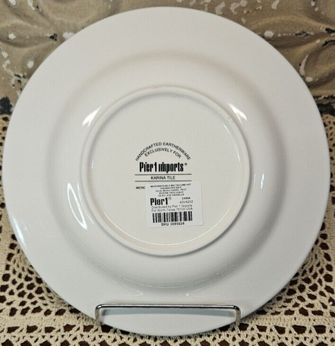 Piatto insalata Vibrant Pier 1 Imports modello "Karina Tile" 8" nuovo con etichetta - Foto 2 di 4