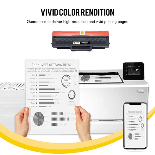 W1105A Black Toner Cartridge For HP 105A LaserJet 107a 107w 135a 135w 137fnw lot - Afbeelding 5 van 13