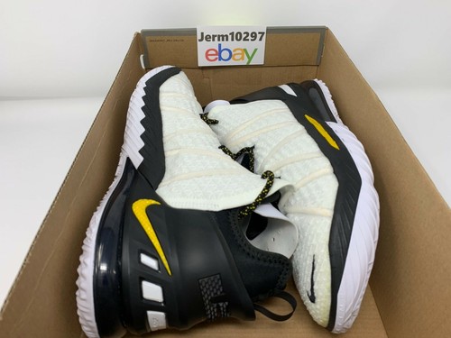 Nike LeBron XVIII "Lakers Home" White Amarillo Black CQ9283 100 Men's Size 10.5 - 第 8/9 張圖片