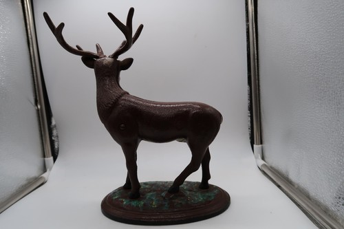 Banco de hierro fundido Buck Elk Ciervo Ciervo de colección en base Art Nouveau - Imagen 8 de 20