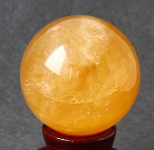 100MM+SAND Natural Citrine Calcite Quartz Crystal Sphere Ball Healing Gemston!!! - Picture 2 of 3