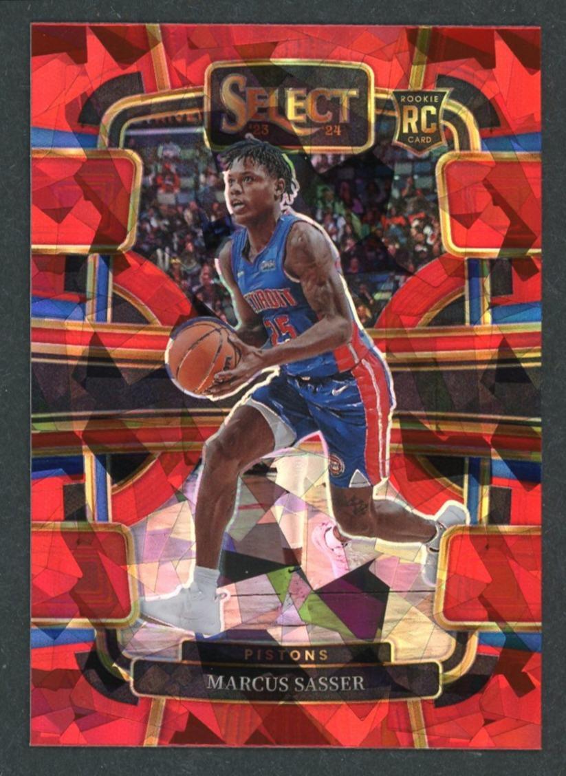 2023-24 Panini Select Marcus Sasser Red Cracked Ice Prizm Rookie RC #70 Pistons