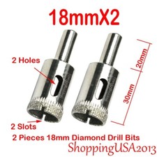2 X 18mm Diamond Drill Bits Set Tool Hole Saw Cutter Glass Marble Ceramic Tile