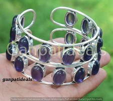 Brazalete brazalete de piedras preciosas de amatista lote al por mayor de 2 piezas joyas enchapadas en plata 925
