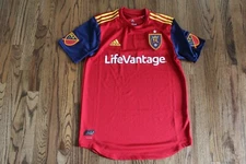 48 Adidas RSL 2018 Home Soccer Game Authentic On Field Jersey Mens Small $120