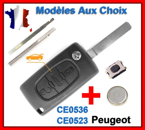 Key shell for Peugeot 107 207 307 308 SW 407 607 807 3008 5008 partner expert