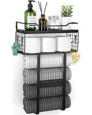 TOWEL RACKS FOR BATHROOM WALL MOUNTED BATH WALL TOWEL STORAGE HOLDER SET ABOVE T