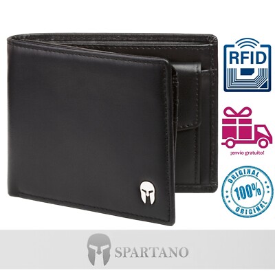 SPARTANO Cartera de Hombre con Protección RFID y Monedero ZEUS