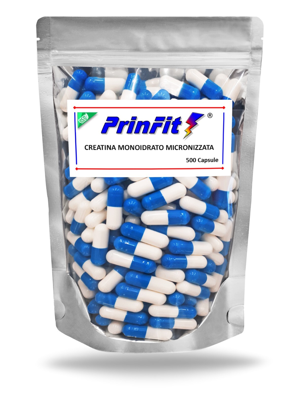 500 capsule Creatina Monoidrato 100% Micronizzata - Creatine Integratore PrinFit