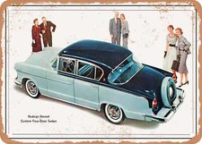 Metal Sign - 1955 Hudson Hornet Custom Four Door Sedan Vintage Ad Metal Sign - 1955 Hudson Hornet Custom Four Door Sedan Vintage Ad