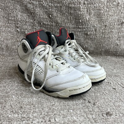 Nike Jordan Retro PS Kids Shoe Size 12 C White/Grey/Red 440889