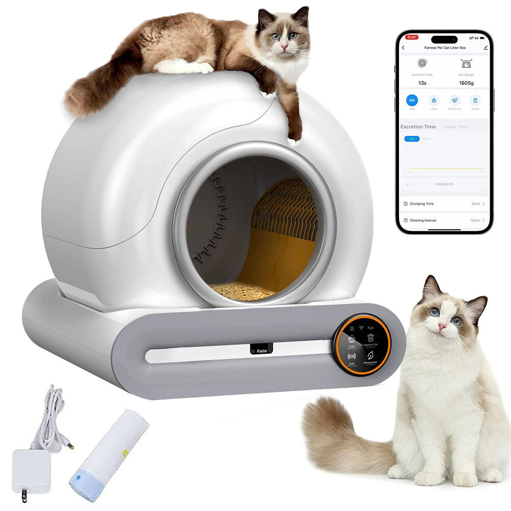 Large Automatic Smart Cat Litter Box Self Cleaning Robot Odor Removal WiFi APP