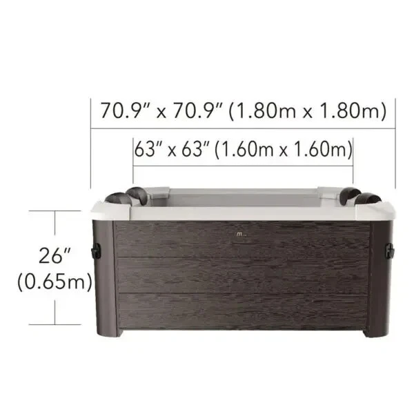 MSPA FRAME TRIBECA BUBBLE SPA PORTABLE INFLATABLE HOT TUB PLASTIC WOOD PANEL 71" - Image 3 of 4