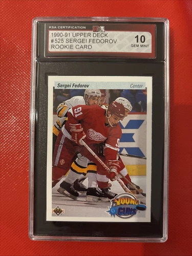 1990 91 UPPER DECK #525 SERGEI FEDOROV RC YOUNG GUNS HOF KSA 9.5 NEW LABEL!!!