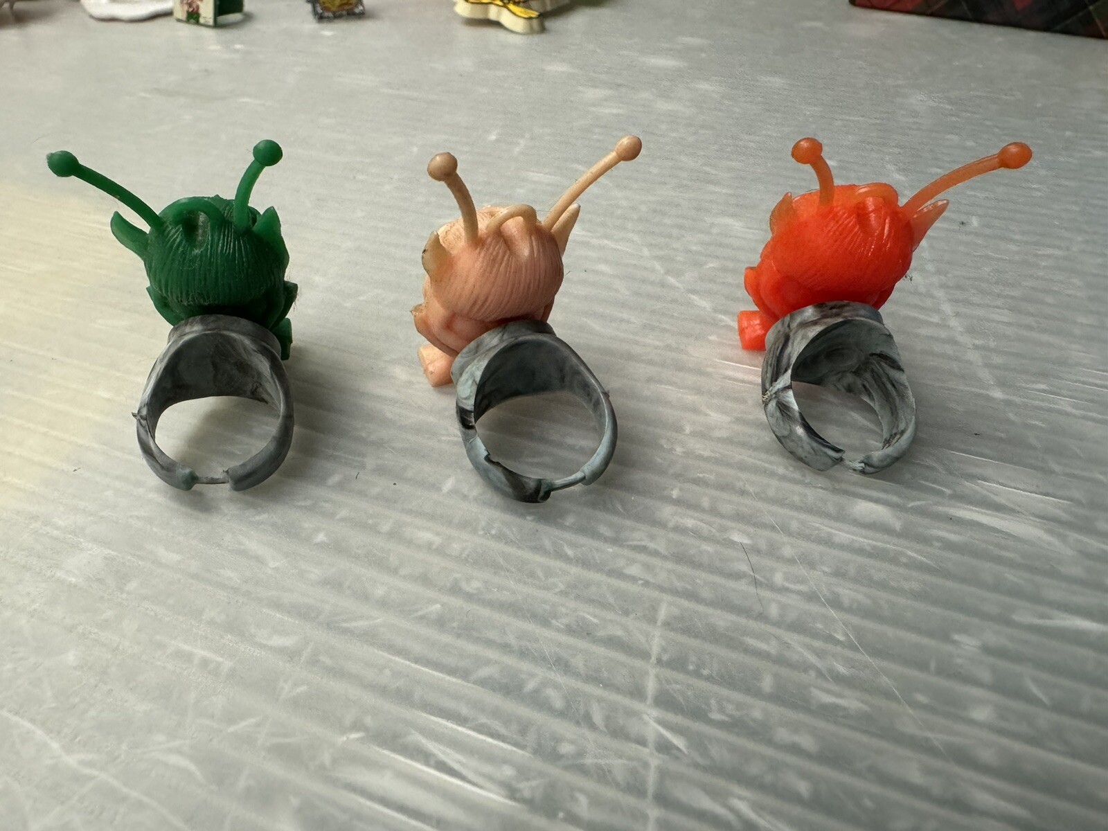 vintage RAT FINK 1965 Martian Fink Plastic NOVELTY RING charm LOT/3