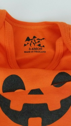 JACK-O-LANTERN One Piece 3-6 months NWT Long Sleeves Orange Halloween Costume - Picture 2 of 6