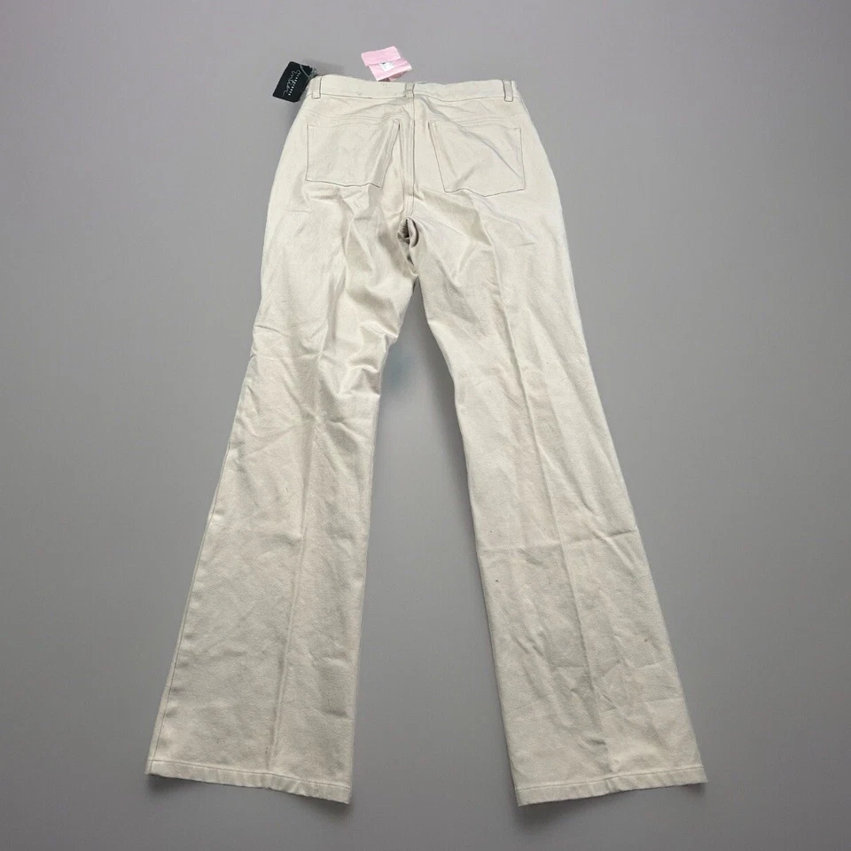 Pantalones Classiques Entier Talla 4 Beige Tostado Arena Tiro Medio Acampanado Parte Inferior Para Mujer 26x32 Foto 2 de 4