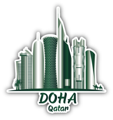 Doha Qatar Travel Car Bumper Sticker Decal