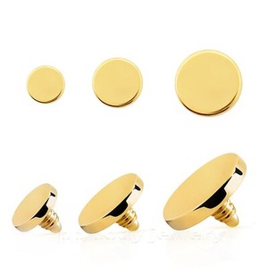 Authentic 14G Flat Disc Gold Plated 316L Surgical Dermal Anchor Top 3mm 4mm 5mm