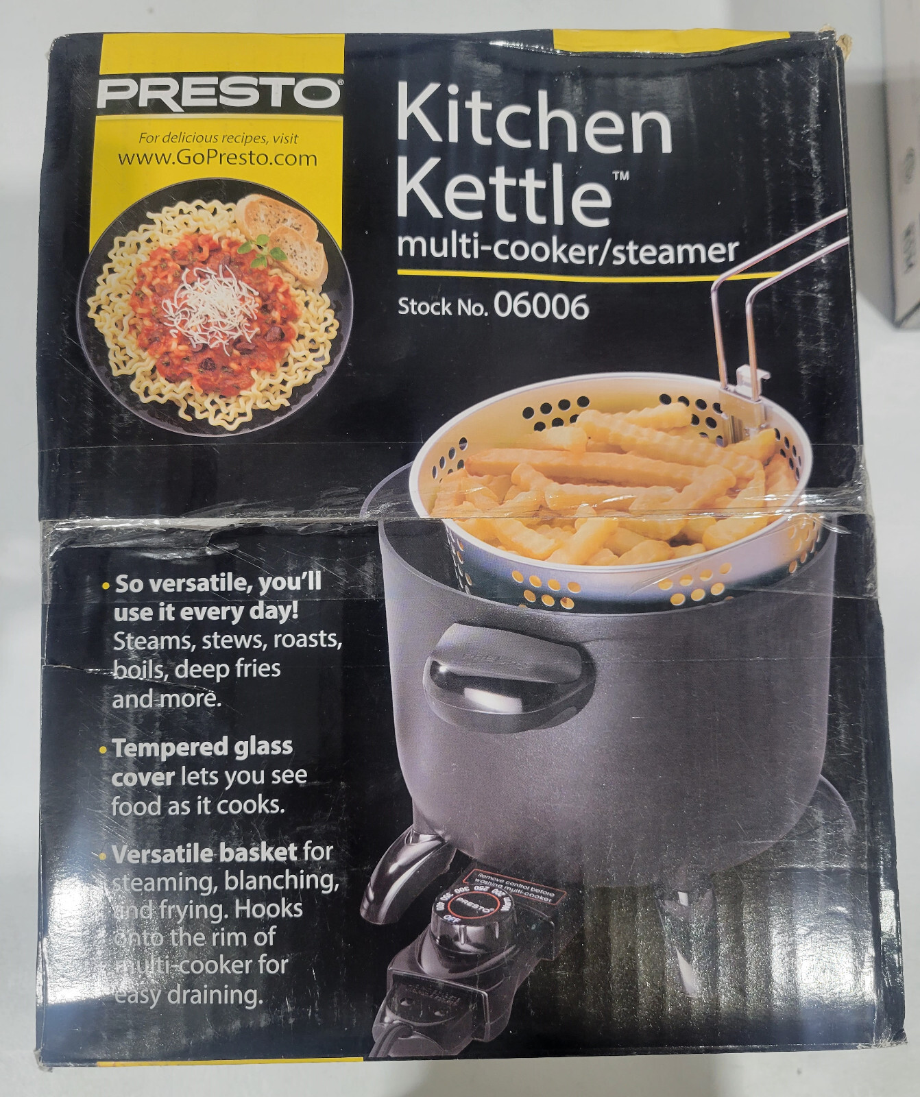 New Presto Kitchen Kettle Electric MultiCooker Steamer Deep Fryer