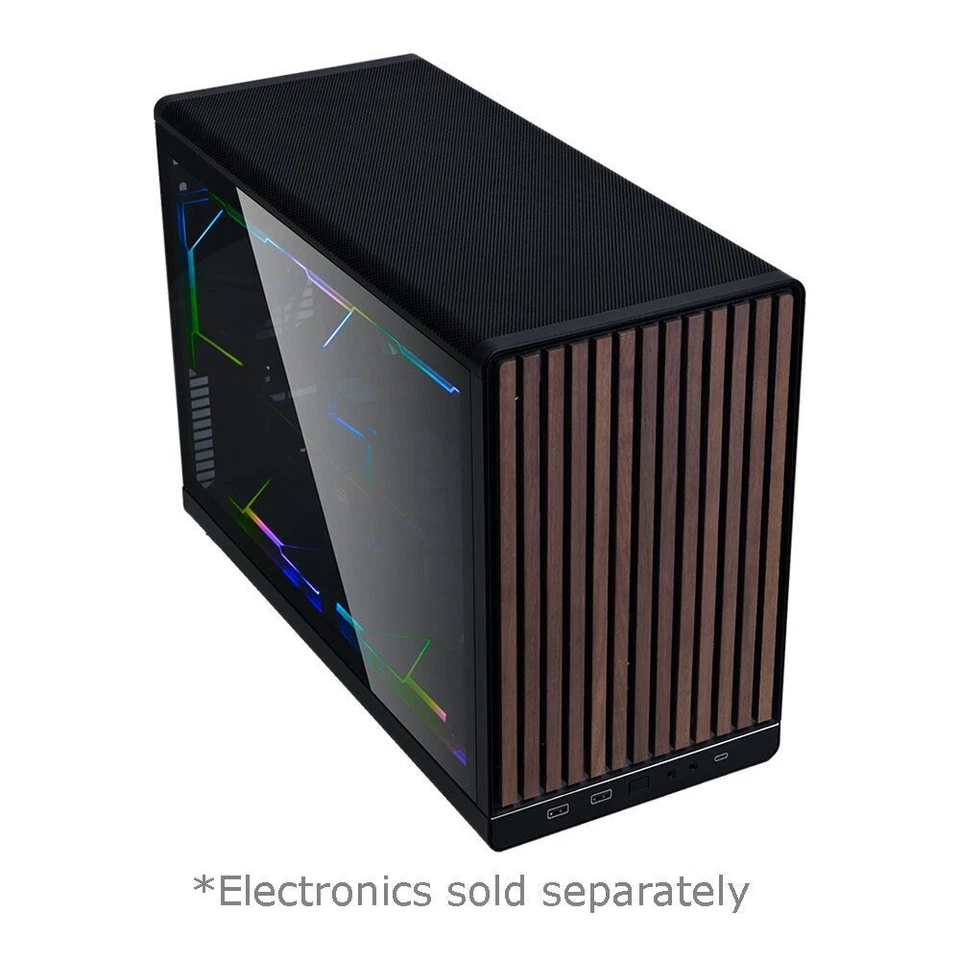 Lian Li A3 microATX Mini Tower Computer Case - Wooden Black - Image 3 of 4