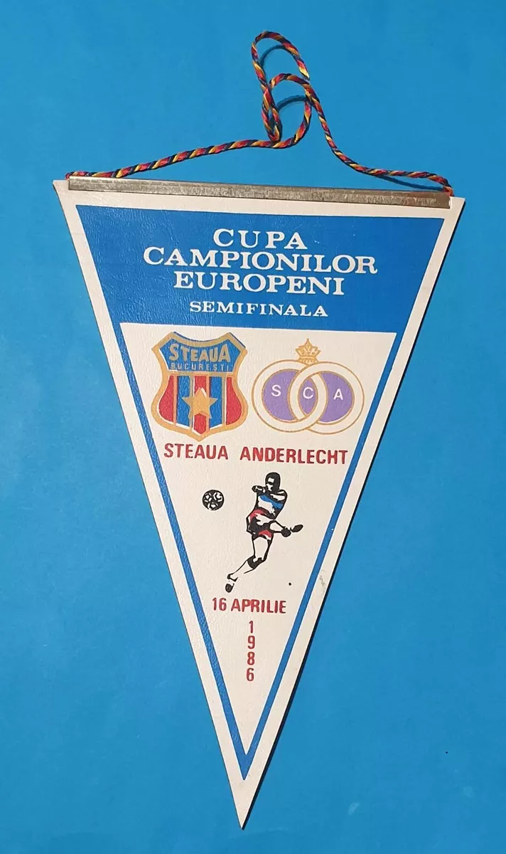 European Champions Cup Semifinal STEAUA Bucharest vs Anderlecht Pennant  1986