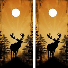 WATERPROOF FADEPROOF Cornhole Board Wraps Wild Moose / 3M Laminated