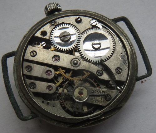 Trench wristwatch nickel chromiun case load manual enamel dial - Picture 9 of 12