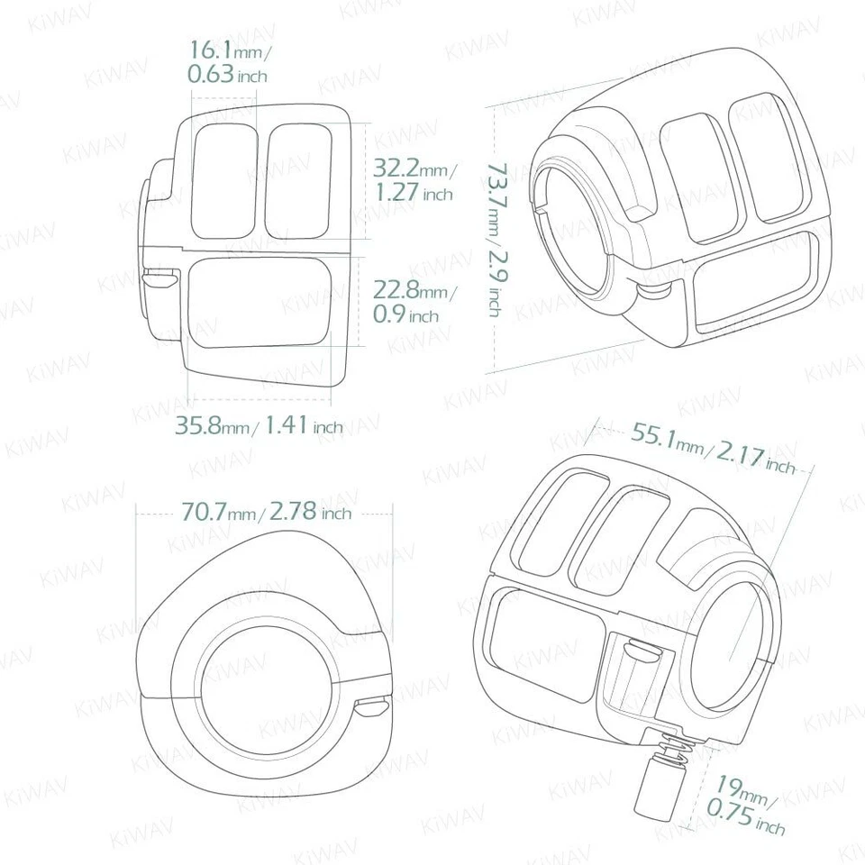 Kit de cubierta de carcasa de interruptor cromado para H-D 07-13 Road King, 07-10 Softail Foto 2 de 4