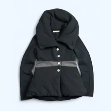 Balenciaga Paris Big Puffer Collar Cotton Light Jacket Size 38