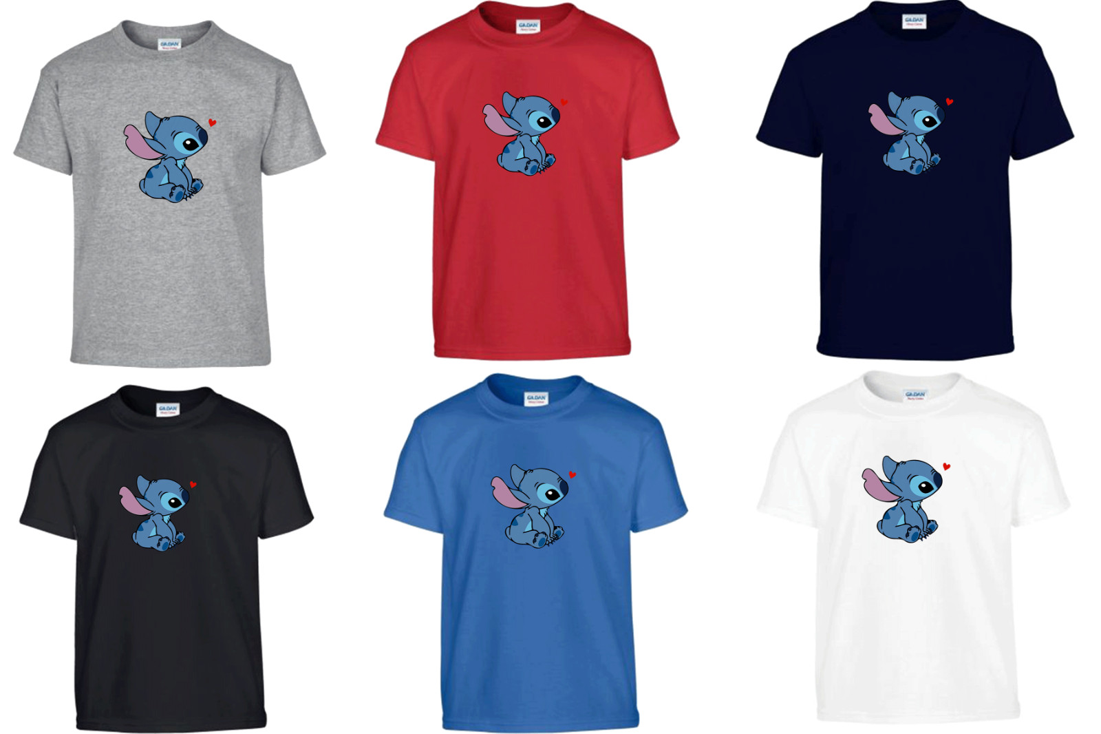Camiseta unisex Disney Heart Lilo and Stitch Ohana regalo de Navidad niños hombres mujeres