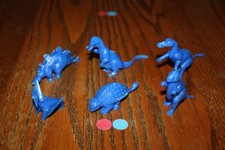 Set of Six Toy Street Marx 1990's Deep Blue Dinosaurs - MPC, Timmee