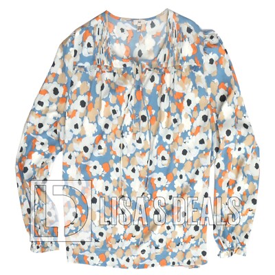 New Joie Women's Long Sleeve Peasant Blouse Top Floral Field Blue ...