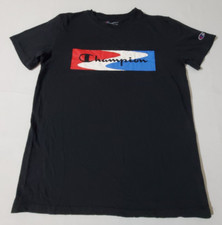 Champion T-Shirt Boys XL Short Sleeve Crew Neck Lightweight Outdoors Black