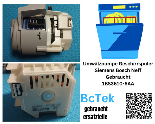 Umwälzpumpe Geschirrspüler Siemens Bosch Neff 1BS3610-6AA 9001230206