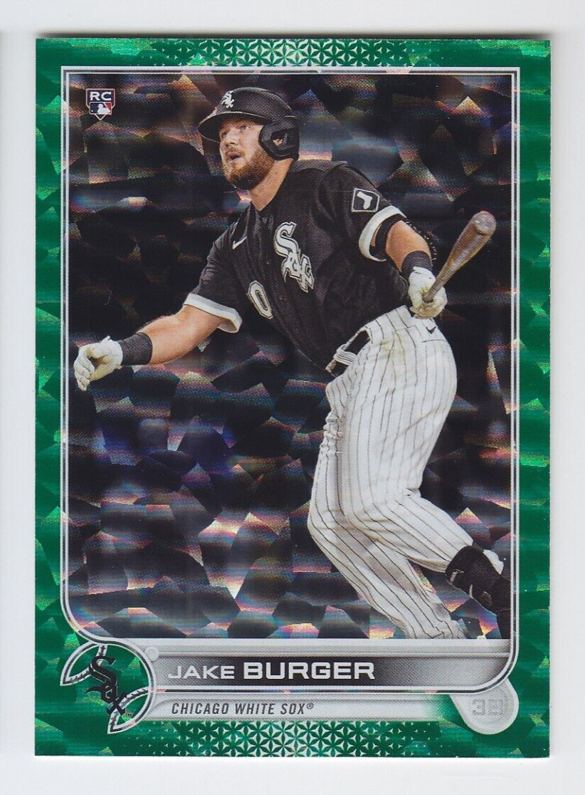 2022 TOPPS BASEBALL JAKE BURGER RC /499 GREEN FOILBOARD ROOKIE PARALLEL #186 Sox