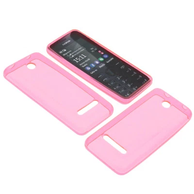 BLUE-HANDY Funda protectora para móvil Nokia Asha 206 TPU goma rosa