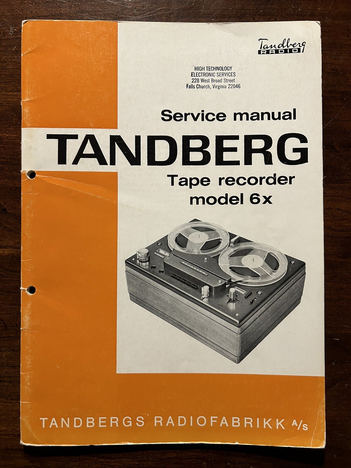 Tandberg Model 6x Tape Recorder Service Manual Vintage Original Reel to Reel