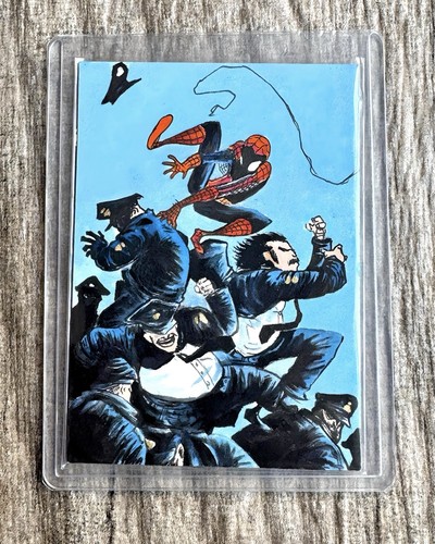 2024 MARVEL HOBBY HOLODECK SUPERHERO SPIDER-MAN RARE SKY SKETCH ARTIST AUTO 1/1