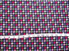1 yd Cotton by David Textiles, Black with Purples Pinks Green s & Off White